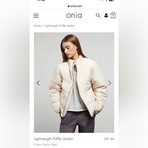 Onia Lightweight Puffer Jacket, Swan - XS